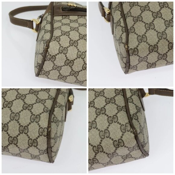 GUCCI GG Supreme Web Sherry Line Shoulder Bag PVC Beige Gold Red Auth ep10859 - Picture 14 of 16